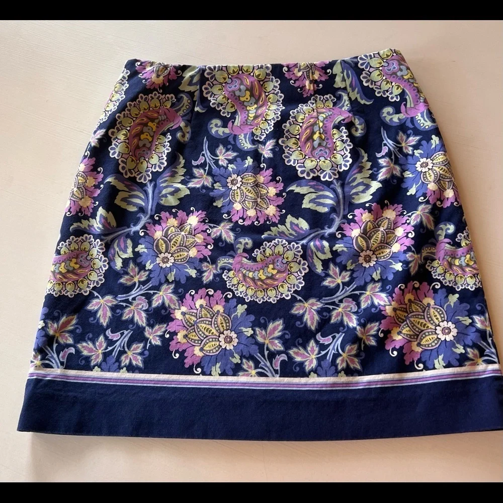 Talbots Blue Floral Skirt - Picture 2 of 4
